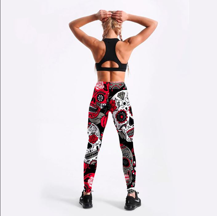 WOMEN Panther Printed serious 9 Leggings Hot Sell Women's Skull&flower Black Leggings Digital Print Pants Trousers Stretch Pants Plus Size