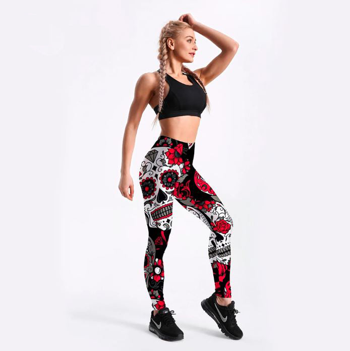 WOMEN Panther Printed serious 9 Leggings Hot Sell Women's Skull&flower Black Leggings Digital Print Pants Trousers Stretch Pants Plus Size