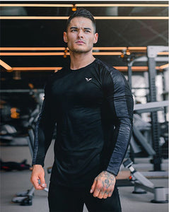 2020 Men's Running Camouflage Patchwork T-Shirts Quick Dry Compression Sport T-Shirts Fitness Gym Tees Men's Sportswear