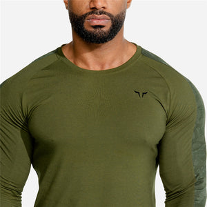 2020 Men's Running Camouflage Patchwork T-Shirts Quick Dry Compression Sport T-Shirts Fitness Gym Tees Men's Sportswear