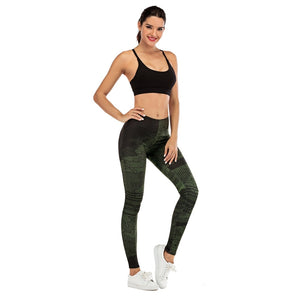 Fashion Woman Pants Sexy Women Legging Line Green graffiti Printing Fitness leggins Slim legins Soft and stretchy Leggings