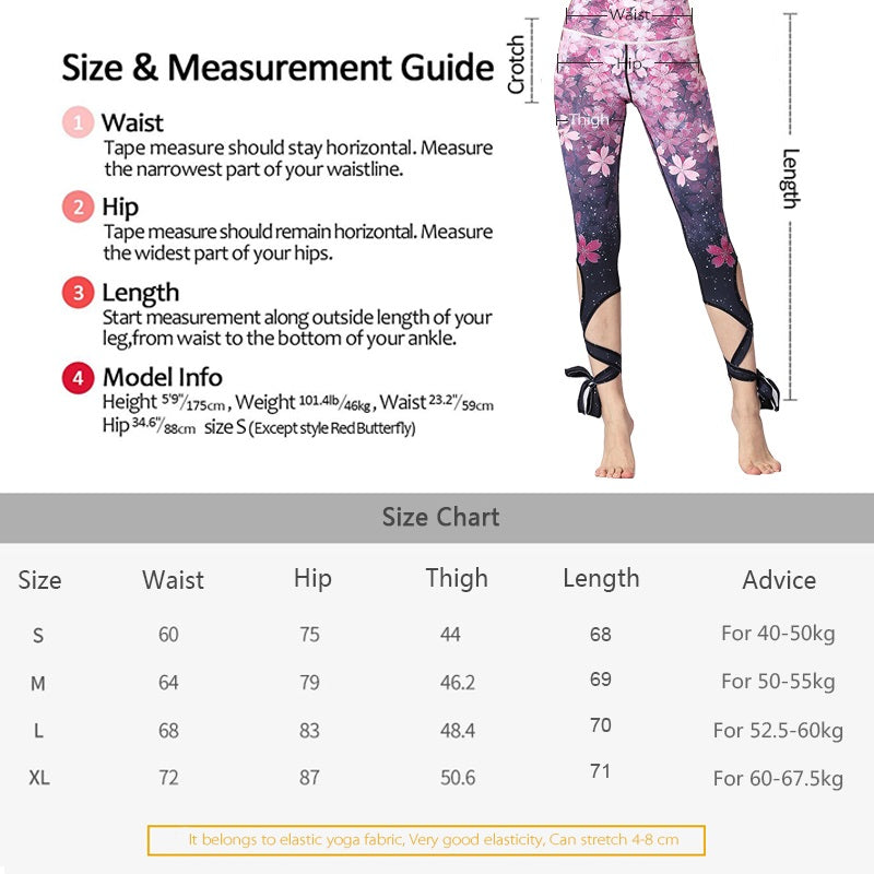 Panther Fitness Yoga Pants Sport Training Leggings Gym Women High Waist Print Strappy Tights Running Jogging Tummy Control