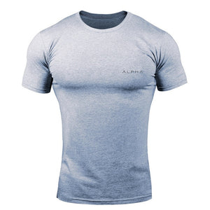 2020 Summer Men Sport Training Cotton T-shirt Short Sleeve Male Casual Man Gym Running Fitness Slim Tees Tops Clothing