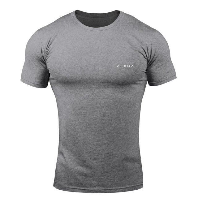 2020 Summer Men Sport Training Cotton T-shirt Short Sleeve Male Casual Man Gym Running Fitness Slim Tees Tops Clothing