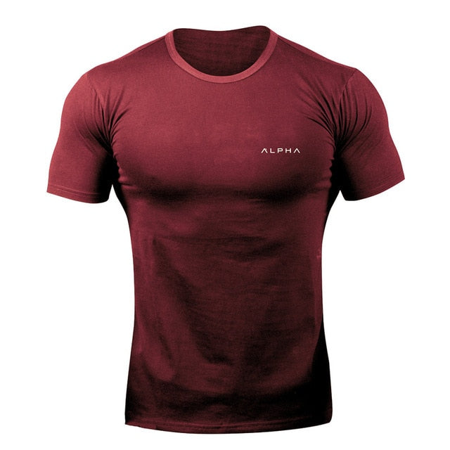 2020 Summer Men Sport Training Cotton T-shirt Short Sleeve Male Casual Man Gym Running Fitness Slim Tees Tops Clothing