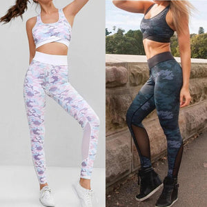 Women Running Sets Gradient Fitness Sports Bra+Pant Set Elasticity Leggings Yoga Running Gym Suits Workout Push Up Sportwear