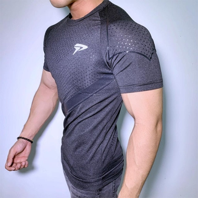 New Mens Compression Skinny T-shirt Gyms Fitness Bodybuilding t shirt Male Summer Casual Jogger Workout Tee Tops Brand Clothing