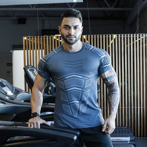 New Mens Compression Skinny T-shirt Gyms Fitness Bodybuilding t shirt Male Summer Casual Jogger Workout Tee Tops Brand Clothing