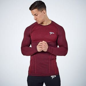 2020 Long Sleeve Fitness Sport T Shirt Men GYM Shirt Training Sports Tops Quick Dry Running Shirt Rashguard Workout T-shirt Men