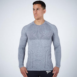 2020 Long Sleeve Fitness Sport T Shirt Men GYM Shirt Training Sports Tops Quick Dry Running Shirt Rashguard Workout T-shirt Men