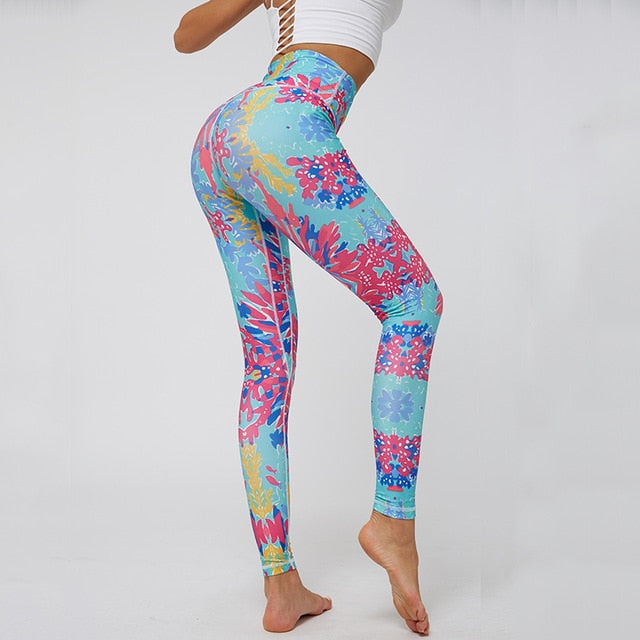 Fashion Sport Pants Women  Yoga Leggings Gym Leggings High Waist Workout Running  Pants