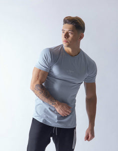 High Quality Men Tshirt High Elasticity Professional GYM Fitness O-Neck Mens T Shirts Slim Fit  Curved Hemline Raglan Sleeve 3XL