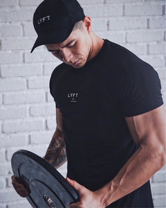 High Quality Men Tshirt High Elasticity Professional GYM Fitness O-Neck Mens T Shirts Slim Fit  Curved Hemline Raglan Sleeve 3XL