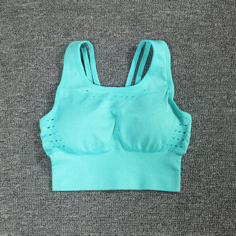 Newest Women Energy Seamless Sport Bra Gym Top Fitness Yoga Bra Padded Push Up Shockproof Running Back Cross Strappy Sports Bra