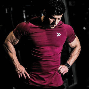 New Cotton T Shirt Men Breathable T-Shirt Homme Gyms Shirt Men Fitness Summer Printing Gyms Tight Tops