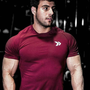 New Cotton T Shirt Men Breathable T-Shirt Homme Gyms Shirt Men Fitness Summer Printing Gyms Tight Tops